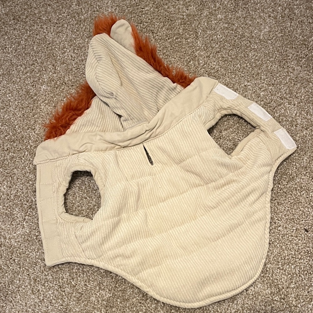 Doggy Beige Hooded Jacket with Faux Fur Trim